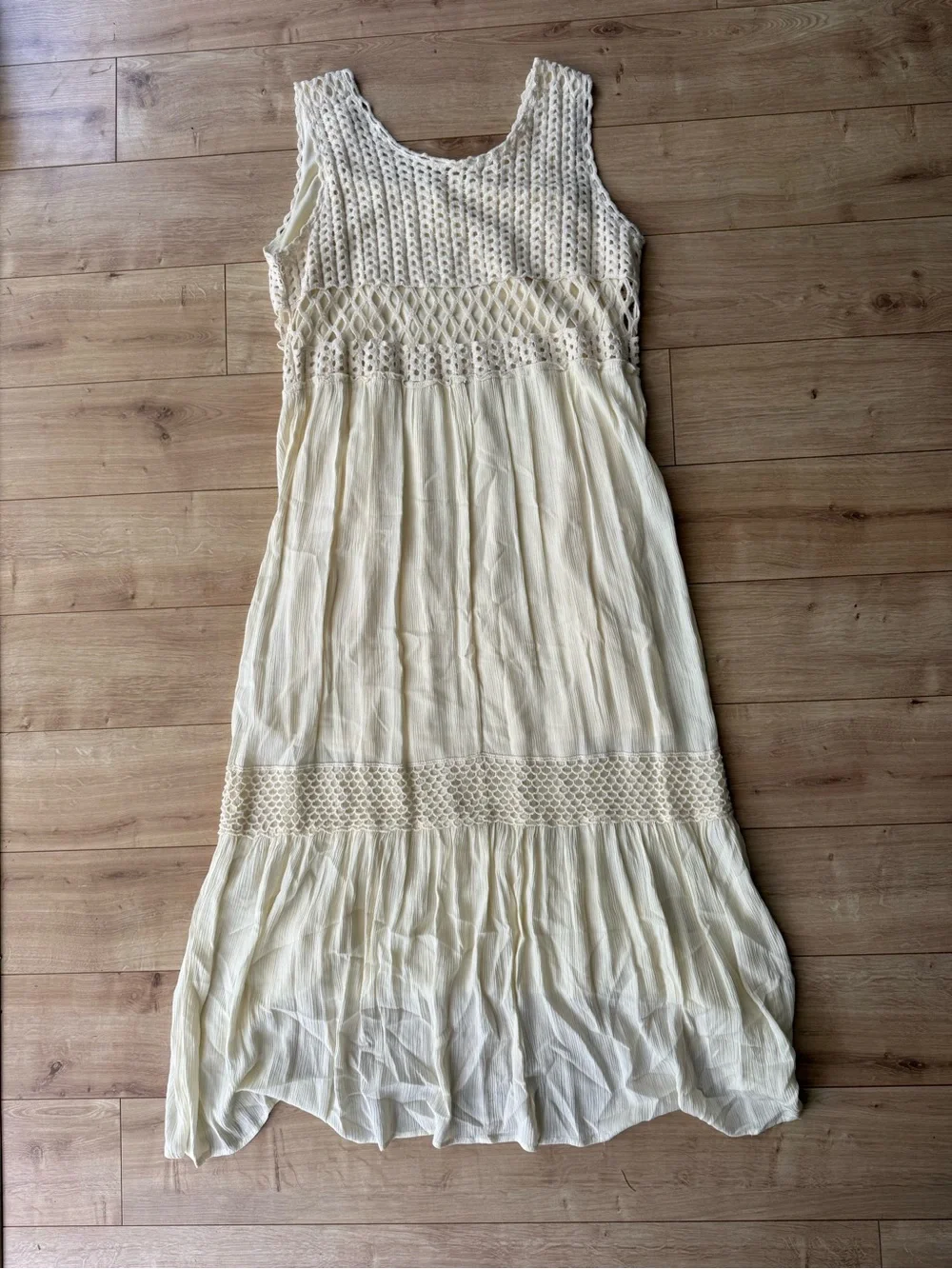 Cato Scenic Route Ivory Crochet Maxi Dress NWT Boho Sleeveless Plus Size 18/20W - Picture 2 of 6